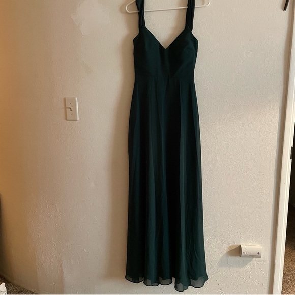 Birdy Grey Devin Convertible Dress in Chiffon Emerald evening gown formal dress - Picture 3 of 12